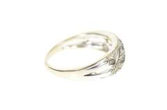 14K White Gold White & Fancy Brown Diamond Twist Band Ring