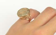 10K Yellow Gold Jade Chinese Dragon Set Pendant Earrings Ring