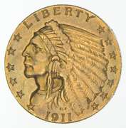 1911-D $2.50 Indian Head Gold Quarter Eagle