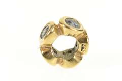 14K Yellow Gold Pandora Lights Aquamarine Spacer Retired Charm/Pendant