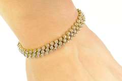 14K Yellow Gold 4.05 Ctw Diamond Lattice Encrusted Tennis Bracelet