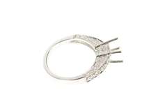 18K White Gold 6.75mm 0.28 Ctw Engagement Setting Semi Mount Ring