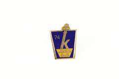 10K Yellow Gold K Blue Enamel Leaders Club 74 Lapel Pin/Brooch