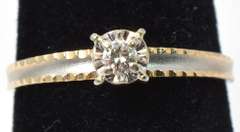 Sweet Diamond Solitaire Ring in 14KT Two-Tone Gold