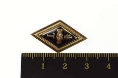14K Yellow Gold Psi Upsilon Enamel Diamond Fraternity Lapel Pin/Brooch