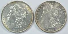 Super flashy 1880-P & 1881-O Morgan Silver Dollars