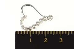 14K White Gold 0.48 Ctw Graduated Diamond Curvy Heart Love Pendant
