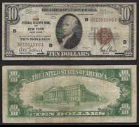 $10 1929 Federal Reserve Bank Note New York