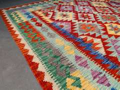 COLORFUL HAND KNOTTED KLIM RUNNER 5x6.6