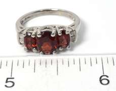 Bold 1.9CTW 3-Stone Garnet Ring in White Gold