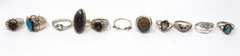 Group Lot of 11 Sterling Silver Rings