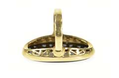 10K Yellow Gold Oval Black Onyx Inset Retro Statement Ring