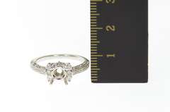 18K White Gold 0.43 Ctw 6.5mm Diamond Semi Mount Engagement Ring