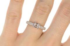 18K White Gold 0.76 Ctw 6.0mm Diamond Engagement Setting Ring