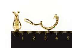 14K Yellow Gold Diamond Sapphire Ruby Emerald Clip Hoop Earrings
