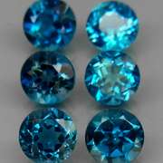 Pristine set of 6mm London Blue Topaz weighing 6.62cts