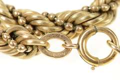 Gold Filled 6.1mm Thick Rope Ball Chain Twist Link Necklace