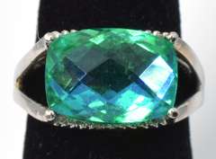 Mystifying Color-Change Quartz Ring in 14KT White Gold