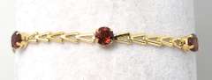 Entrancing 5-Stone Garnet Bracelet in 14KT Yellow Gold