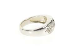 14K White Gold 0.20 Ctw Black & White Diamond Pattern Band Ring