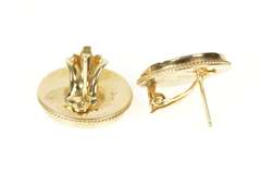 14K Yellow Gold Victorian Ornate Painted Lady Statement Earrings