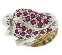 Sterling Silver Strawberry Gemstone Ring