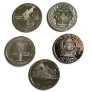 5 Proof Modern Comm Silver Dollars