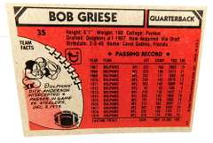 Bob Griese 1980 Topps Football Card
