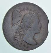 1795 Liberty Cap Large Cent - Clipped Planchet