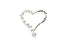 14K White Gold 0.48 Ctw Graduated Diamond Curvy Heart Love Pendant