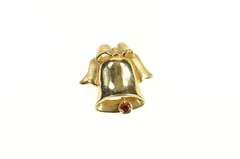 14K Yellow Gold 1950's Retro Wedding Bell Citrine Charm/Pendant