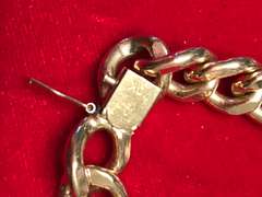 10K SOLID GOLD MENS CURB / CUBAN LINK BRACELET