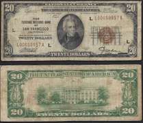 $20 1929 FRBN San Francisco CA