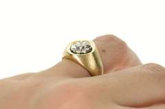 10K Yellow Gold Retro Two Tone Diamond Cluster Statement Ring