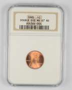 MS67 RD 1995 Lincoln Memorial Cent - Double Die - Graded NGC