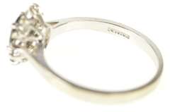 10K White Gold 0.68 Ctw Sapphire Diamond Halo Engagement Ring