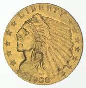 1908 $2.50 Indian Head Gold Quarter Eagle