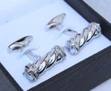 Handsome Pair Jeweled Style Cufflinks By Carelli