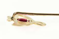 10K Yellow Gold Art Nouveau Oval Syn. Ruby Stick Pin