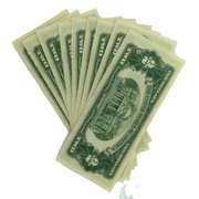 10 Consecutive CU 1953 B Series $ 2 US Notes From a Pack