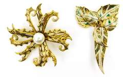 2 Vintage Spanish Damascene Pins