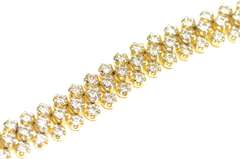 14K Yellow Gold 4.05 Ctw Diamond Lattice Encrusted Tennis Bracelet