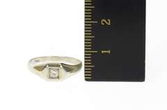 14K White Gold 1940's Simple Diamond Solitaire Promise Ring