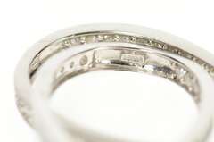 10K White Gold 1.00 Ctw Diamond Inside Outside Oval Hoop Earrings
