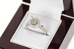 18K White Gold 5.0mm 0.31 Ctw Semi Mount Engagement Setting Ring