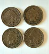 2 1863 & 2 1864 CN Indian Cents