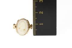 10K Yellow Gold Victorian Ornate Carved Cameo Lady Ring