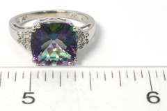 Alluring Mystic Topaz & Diamond Accent Ring in White Gold