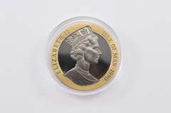 1990 Isle Of Man 1 Crown Penny Black Gold Proof 1 T Oz AGW - Box & COA