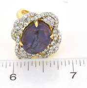 Very Rare Unheated Massive 18.64CTS Natural Star Ruby & White Sapphire Ring in Vermeil
